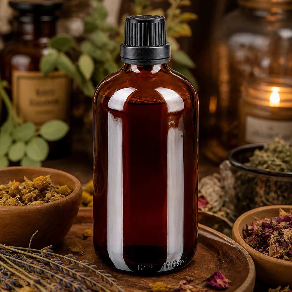 Apothekenflasche braun 100ml Tropfverschluss Premium 2mm schwarz Originalitätsverschluss 100ml ApoGlas Tropfflasche Braunglas mit 2mm Einsatz für Naturheilkunde und Aromatherapie