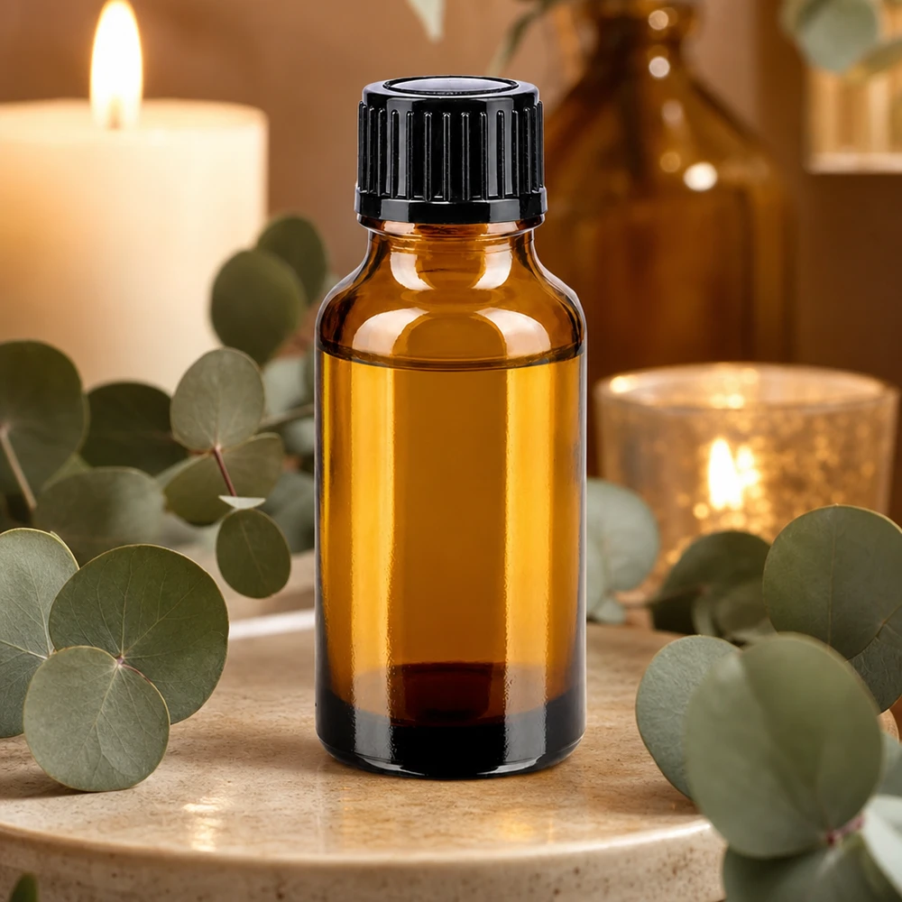 Kleine Apothekerflasche aus Braunglas 20ml mit kindersicherem Schwarzverschluss
