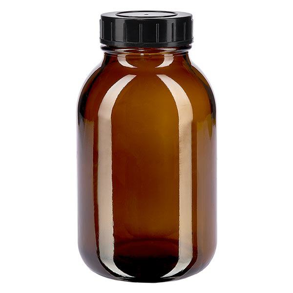 500ml Weithalsflasche Braunglas mit Schraubdeckel