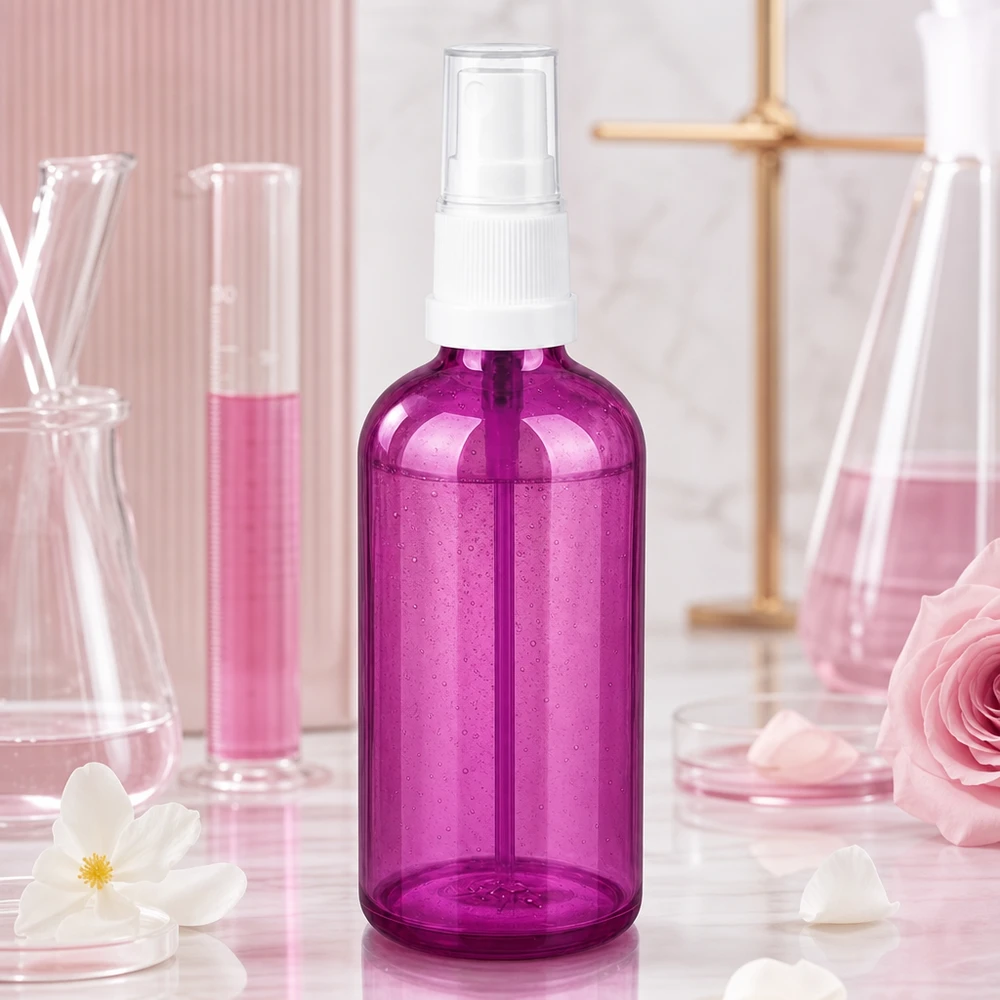 100ml Sprayflasche weiss/transparent Standard PurpleLine UT18/100 Wiederverwendbare Sprühflasche aus lila Kunststoff mit praktischem Zerstäuber 100ml Volumen