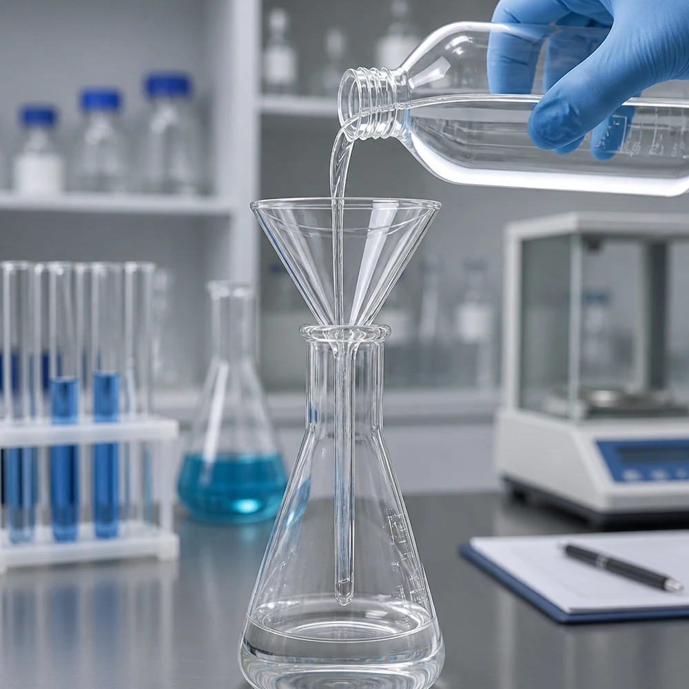 Trichter ø60mm Kalk-Soda, Winkel 60°, Kurzstil Hochwertiger Kurzstiel-Trichter aus Kalk-Soda-Glas 60mm für professionelle Laborausstattung
