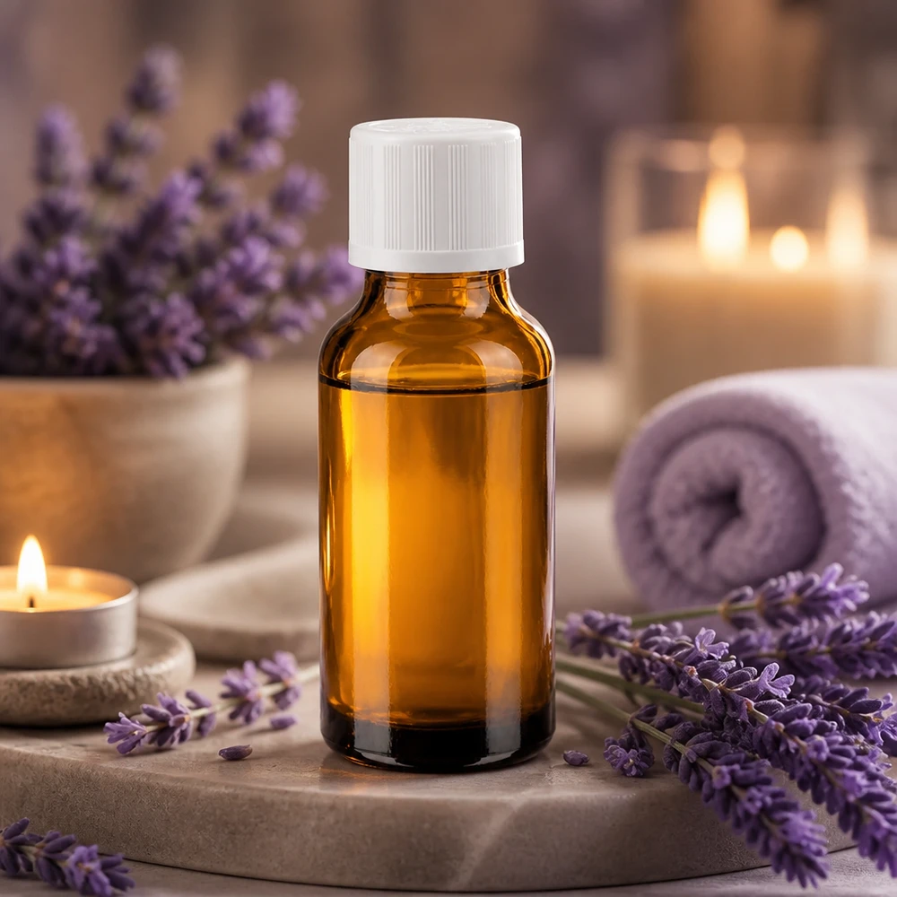 20ml UV-Schutz Braunglas Flasche mit weißem KiSi-Verschluss für Naturkosmetik und ätherische Öle