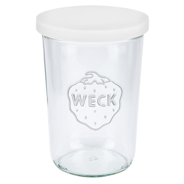 850ml Sturzglas WECK RR100 mit Silikondeckel weiß