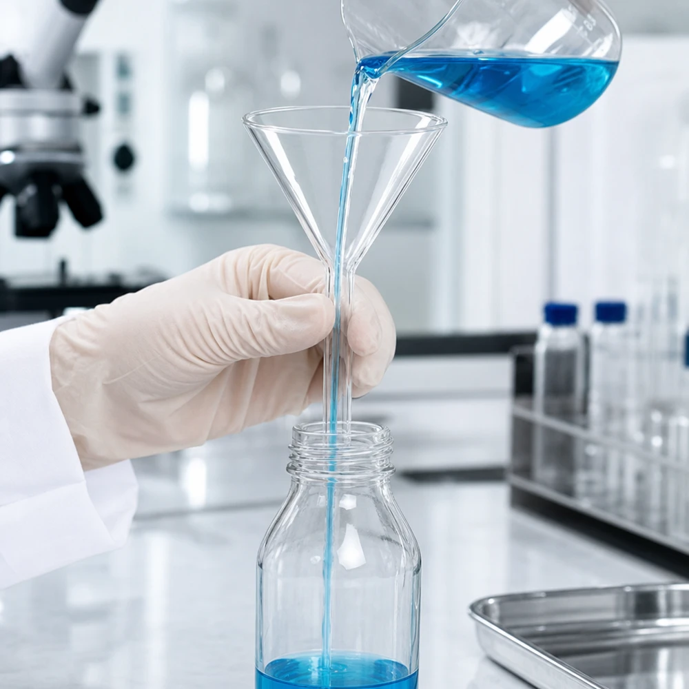 Trichter ø60mm Kalk-Soda, Winkel 60°, Kurzstil Professioneller Labortrichter 60mm Durchmesser aus robustem Kalk-Soda-Glas Material