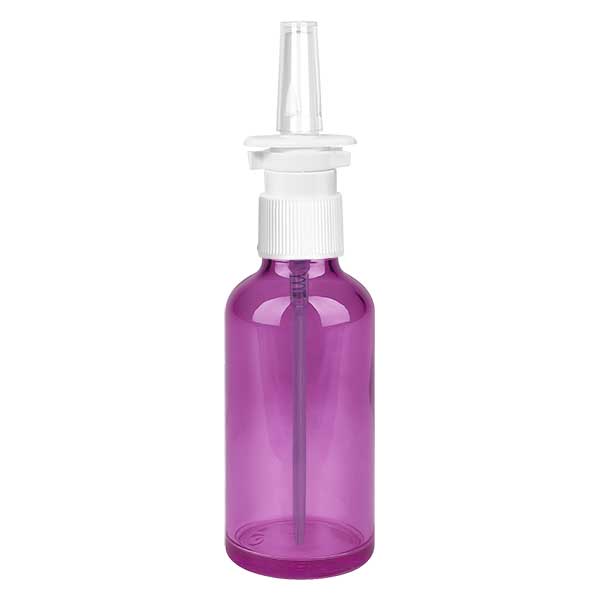 50ml Nasensprayflasche weiß/transparent Standard PurpleLine. UT18/50