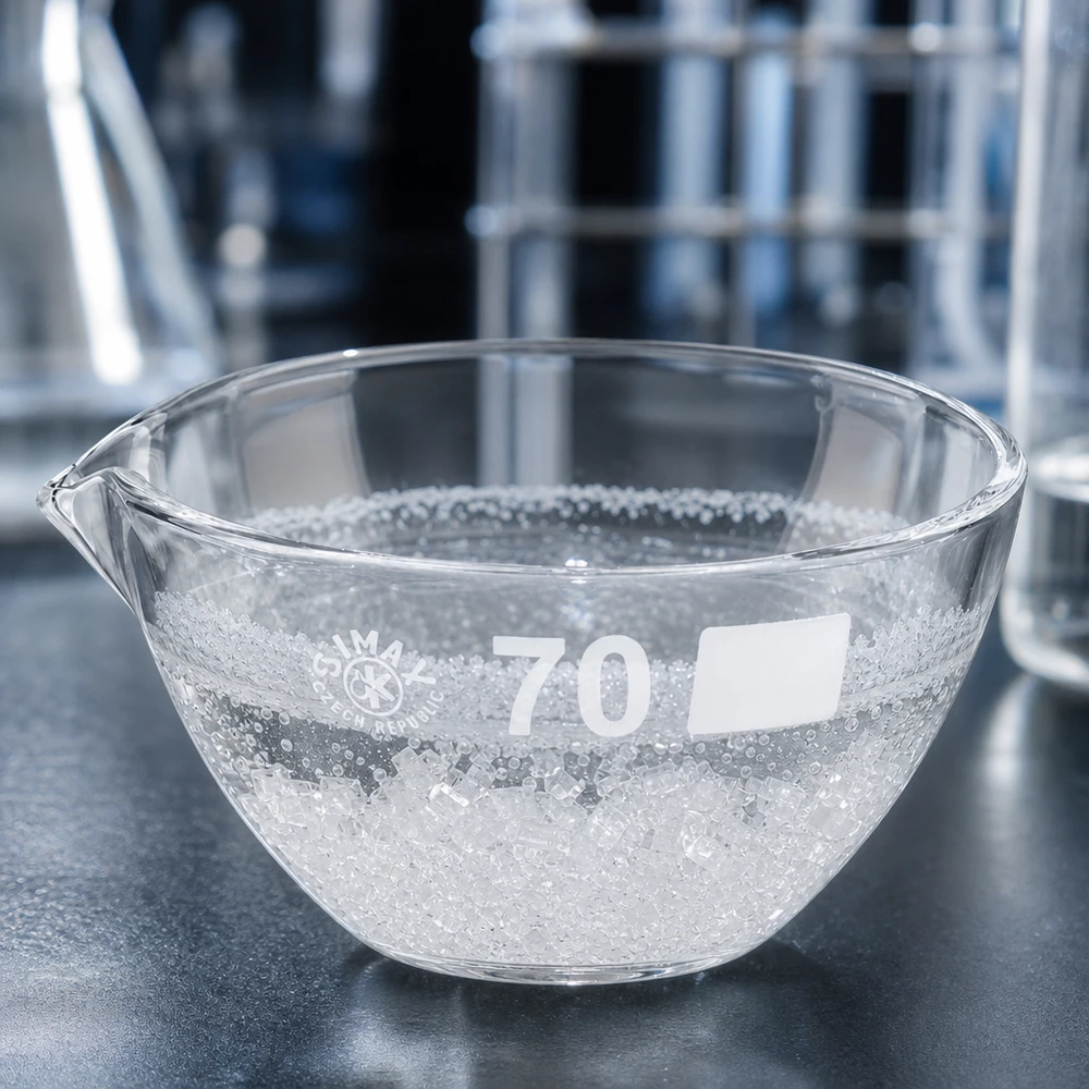 60ml Abdampfschale mit Ausguss Borosilikat ø70mm Hitzebeständige Abdampfschale 60ml Volumen mit praktischer Gießhilfe für Experimente