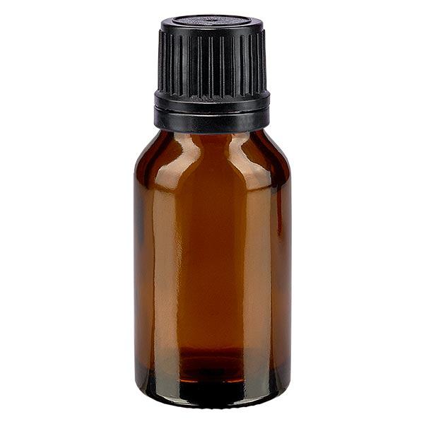 Apothekenflasche braun 15ml Schraubverschluss schwarz Giessring Originalitätsverschluss Apothekenflasche braun 15ml Schraubverschluss schwarz Giessring Originalitätsverschluss