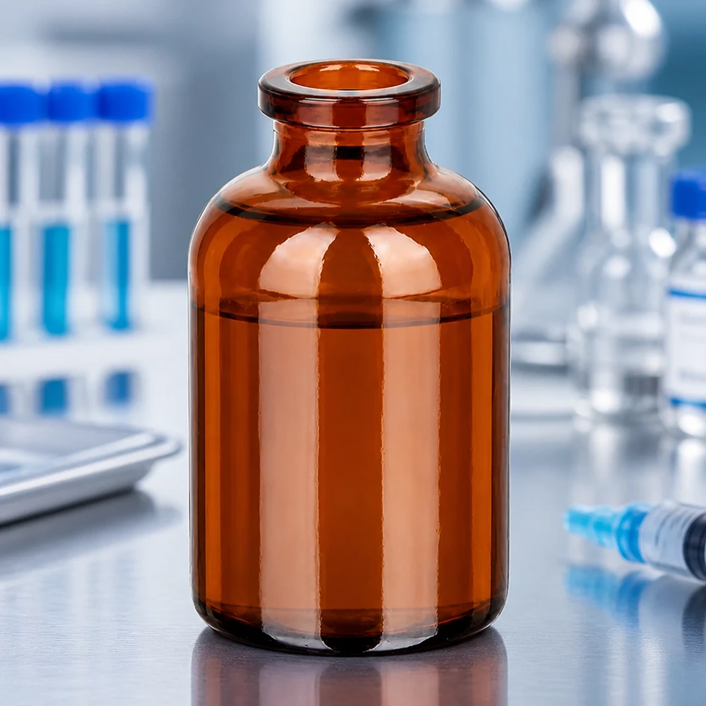 Sterile Injektionsflasche 30ml aus Braunglas mit glatter Oberfläche für Infusionslösungen