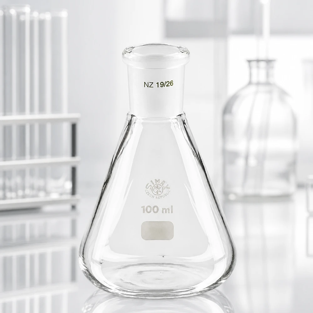Erlenmeyerkolben 100ml mit Normschliff (19/26) Erlenmeyerkolben 100ml mit Normschliff (19/26)