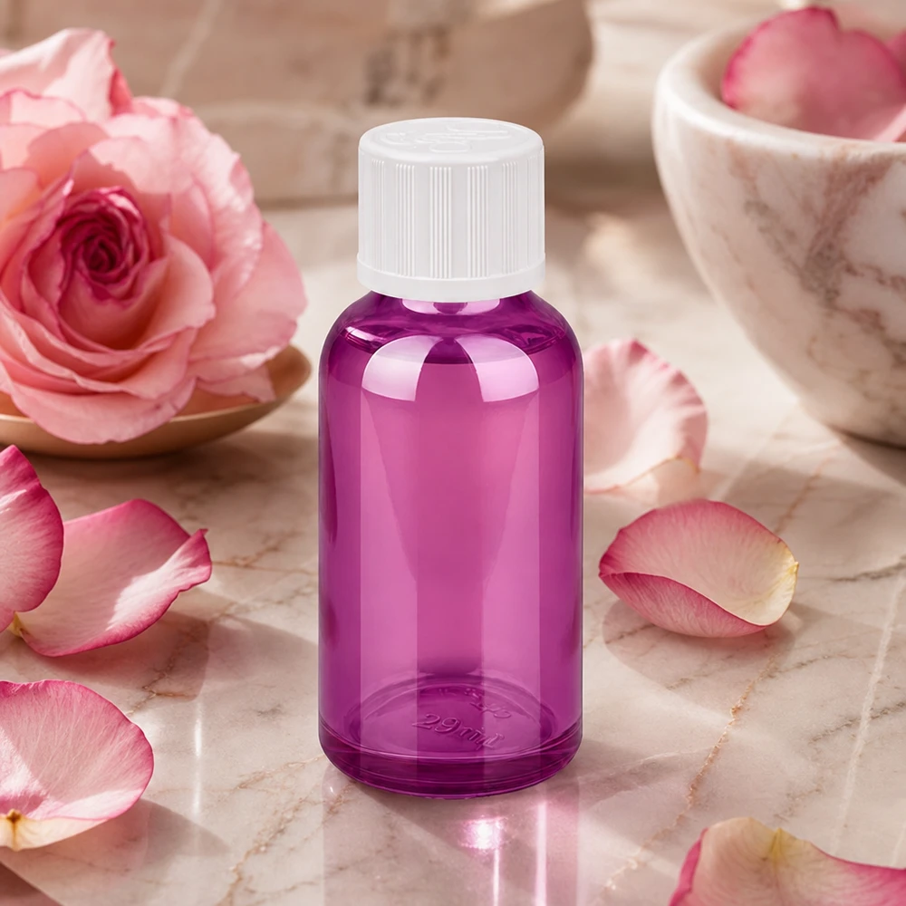 30ml Tropfflasche 1.2mm weiß Standard Kindersicher PurpleLine.UT18/30 30ml Kunststoff Tropfflasche lila transparent ideal für DIY Kosmetik und Seren Herstellung