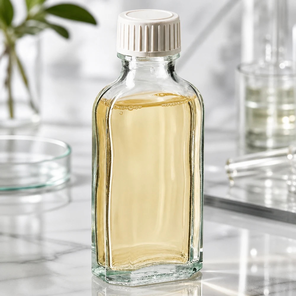 50 ml Meplat klar Schraubverschluss mit PE-Schaumeinlage Flache Meplat Flasche klar 50ml mit PE-Schaumeinlage für ätherische Öle geeignet