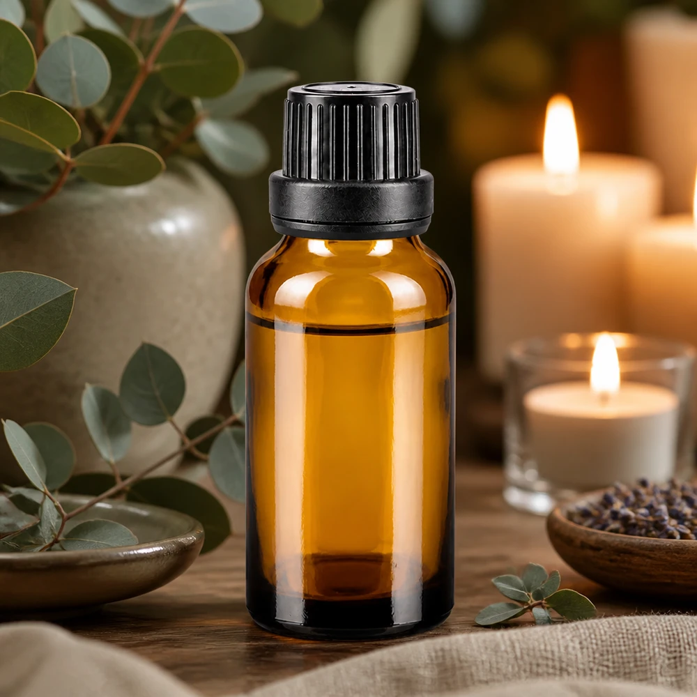 Braune Tropfflasche 20ml aus hochwertigem Apothekenglas mit kindersicherem Schwarzdeckel