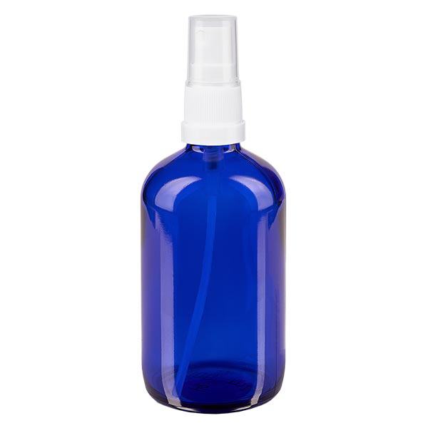 Apothekenflasche blau 100ml Sprayaufsatz weiß Apothekenflasche blau 100ml Sprayaufsatz weiß