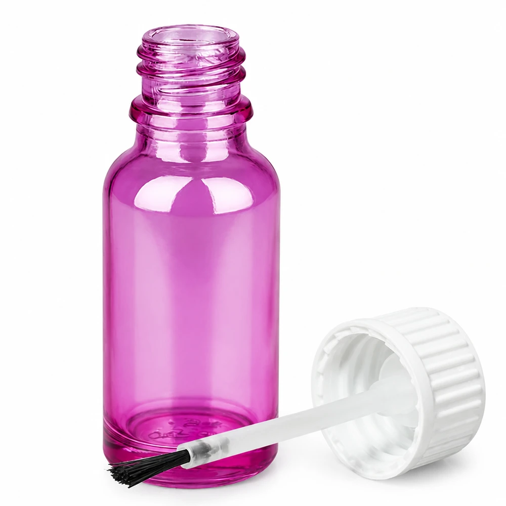 20ml Pinselflasche weiss Standard PurpleLine UT18/20 Kompakte 20ml Kosmetikflasche in Violett mit praktischem Pinselverschluss
