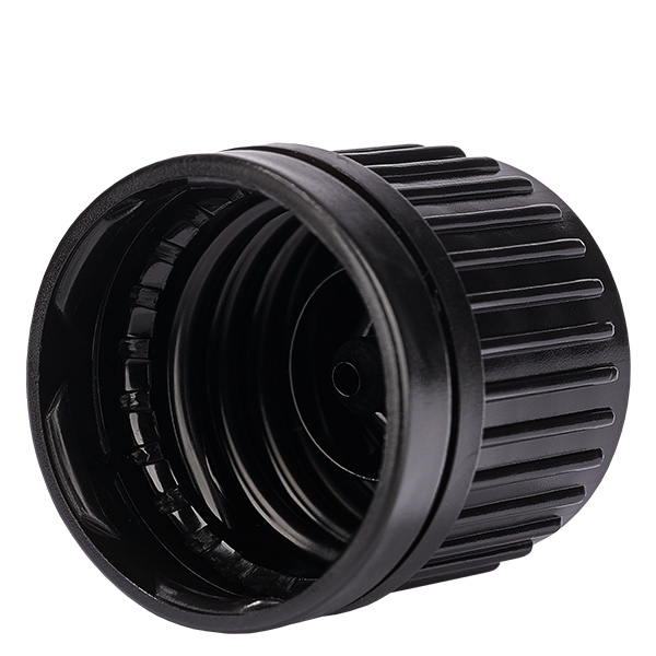 Schraubverschluss, schwarz, DIN18, mit Originalitätsverschluss