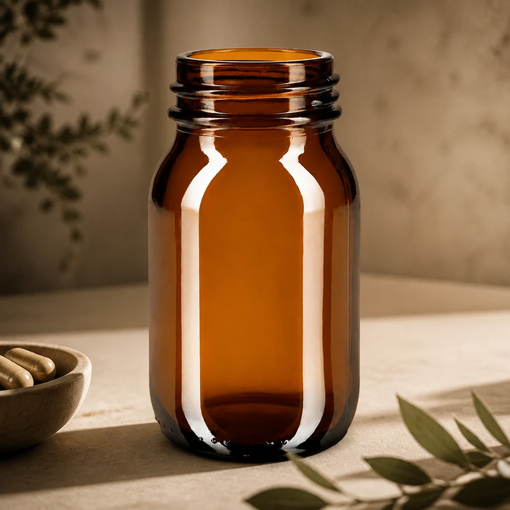 100ml Weithalsflasche Braunglas Professionelle 100ml Weithalsflasche aus dunklem Glas für Labor und Industrie