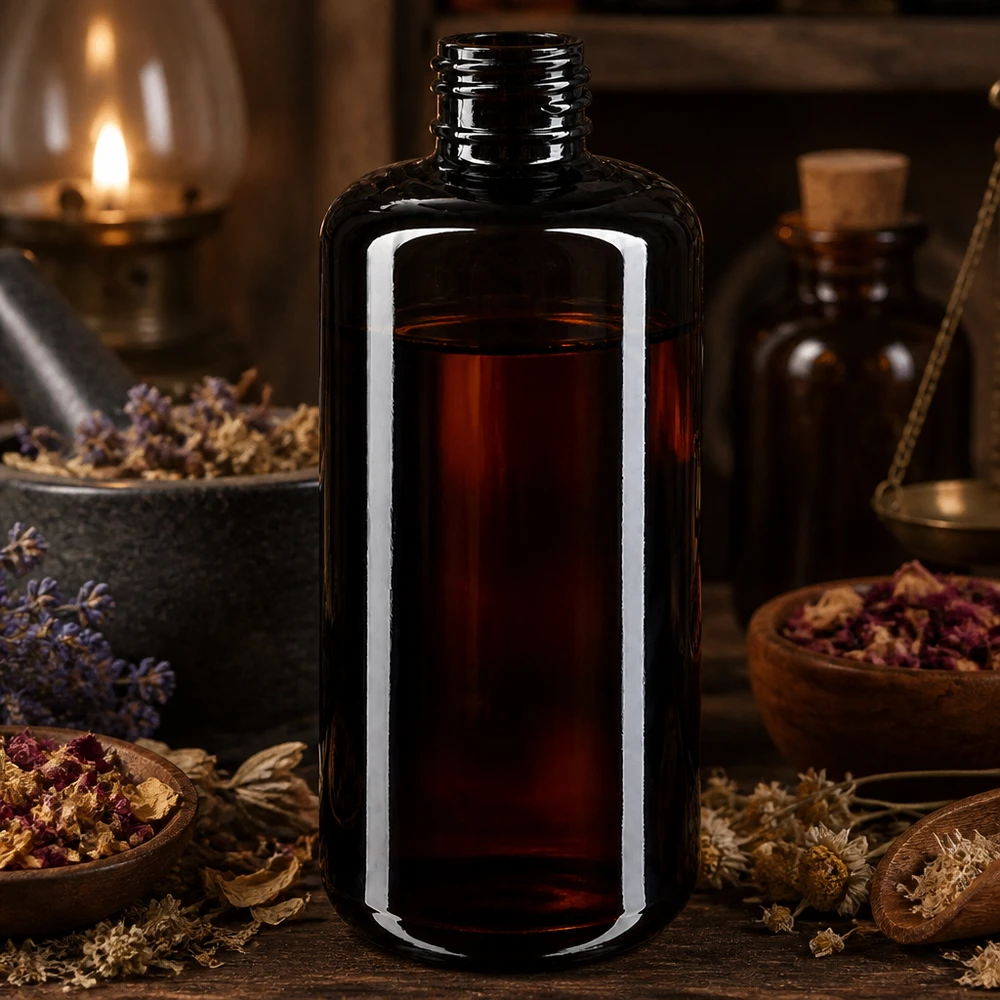 Violettglas Flasche 200ml 410/24 Robuste 200ml Draco Flasche aus bruchsicherem Miron Violettglas für den professionellen Kosmetikeinsatz