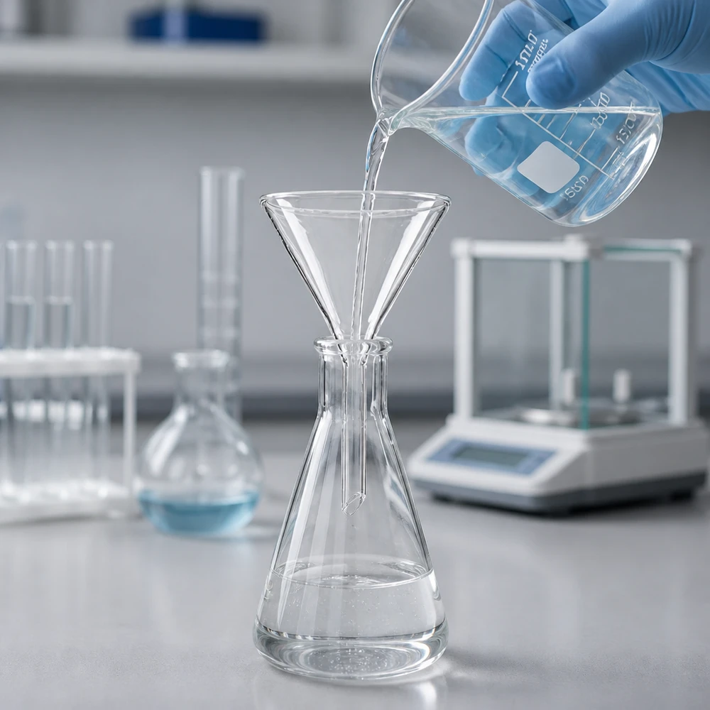 Trichter ø55mm Borosilikat Winkel 60 Kurzstil Hitzebeständiger Glastrichter 55mm mit optimaler Durchflussrate für Laborversuche