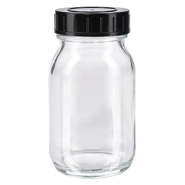 100ml Weithalsflasche Klarglas mit Schraubdeckel