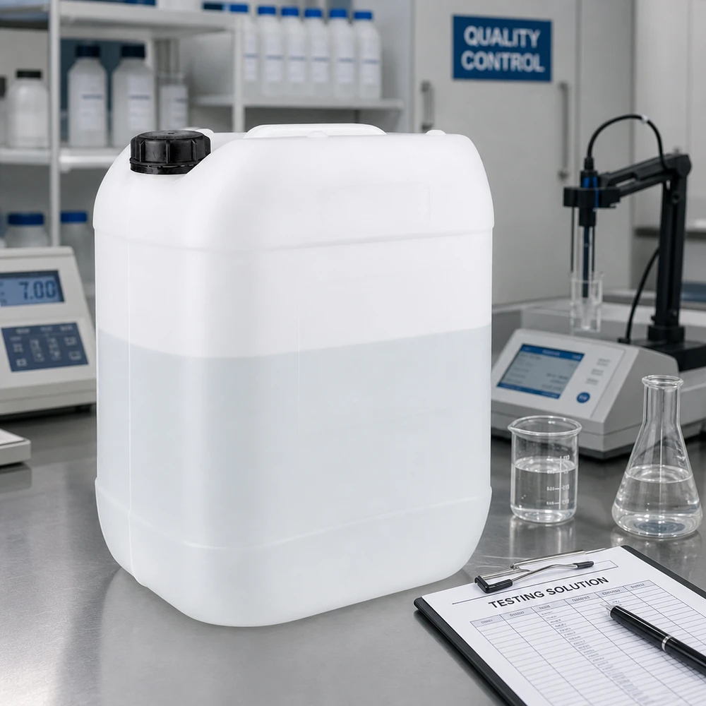 Stapelbarer 20L Industriekanister aus robustem Kunststoff für Chemikalien und Lösungen
