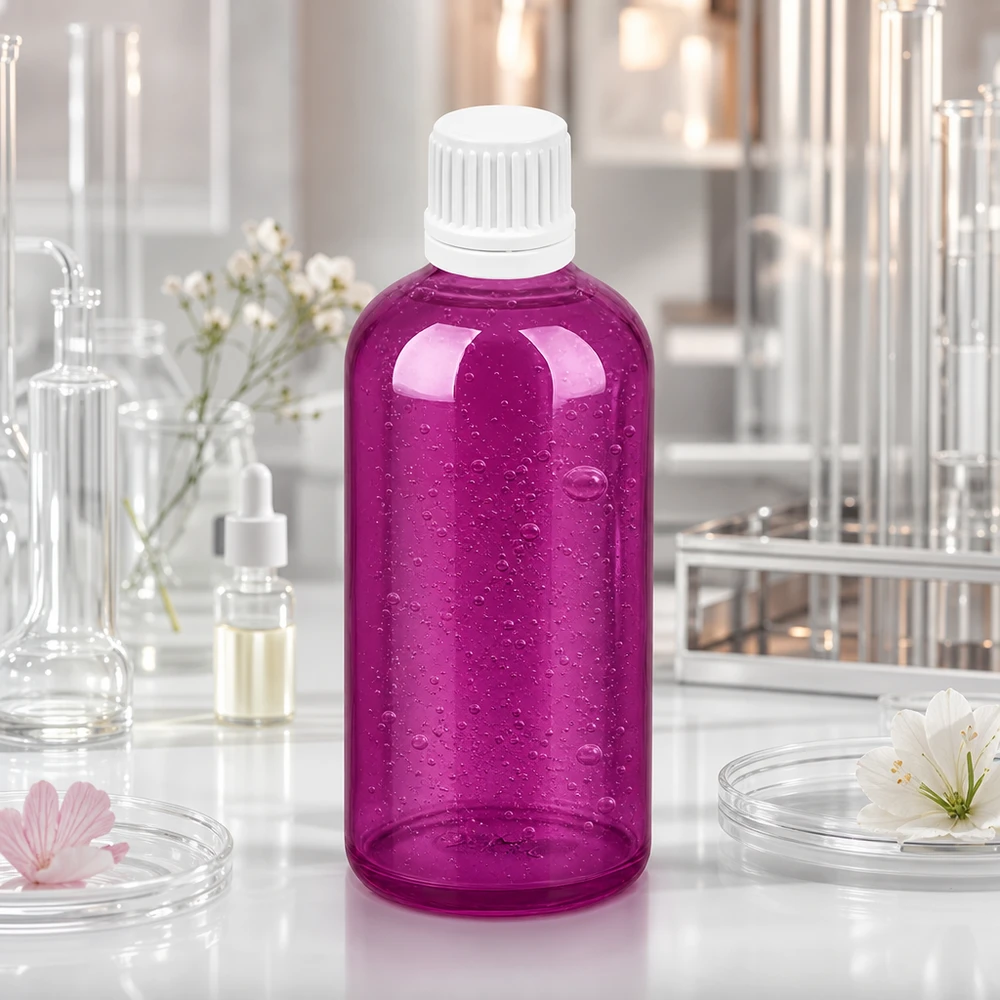 100ml Tropfflasche 0.7mm weiss Originalität Schraubverschlusserschluss PurpleLine UT18/100 Transparente violette Tropfflasche 100ml mit kindersicherem Verschluss für Haushalt und Labor