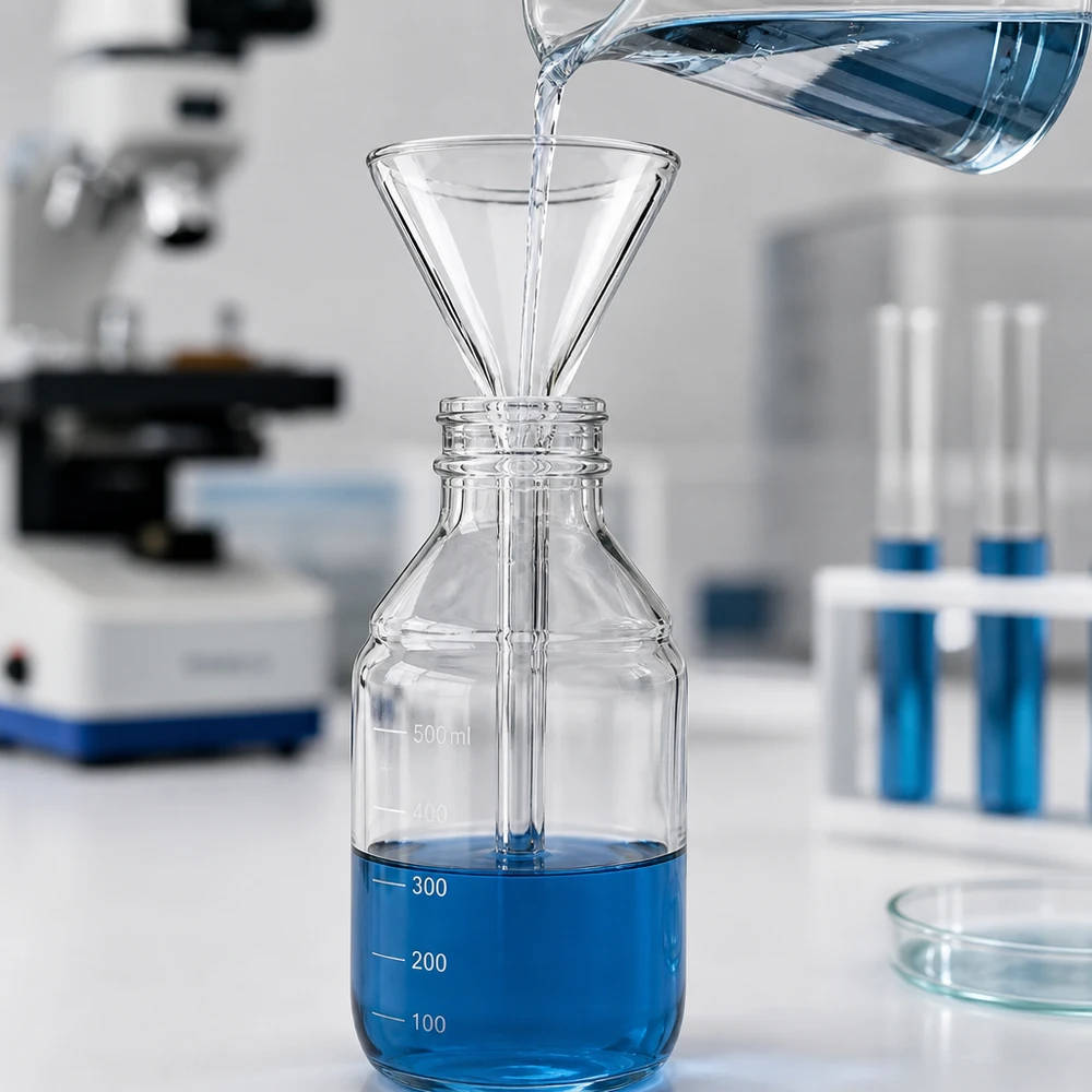 Professioneller 30mm Glastrichter mit breiter Öffnung ideal für Pharmazie und Forschungseinrichtungen