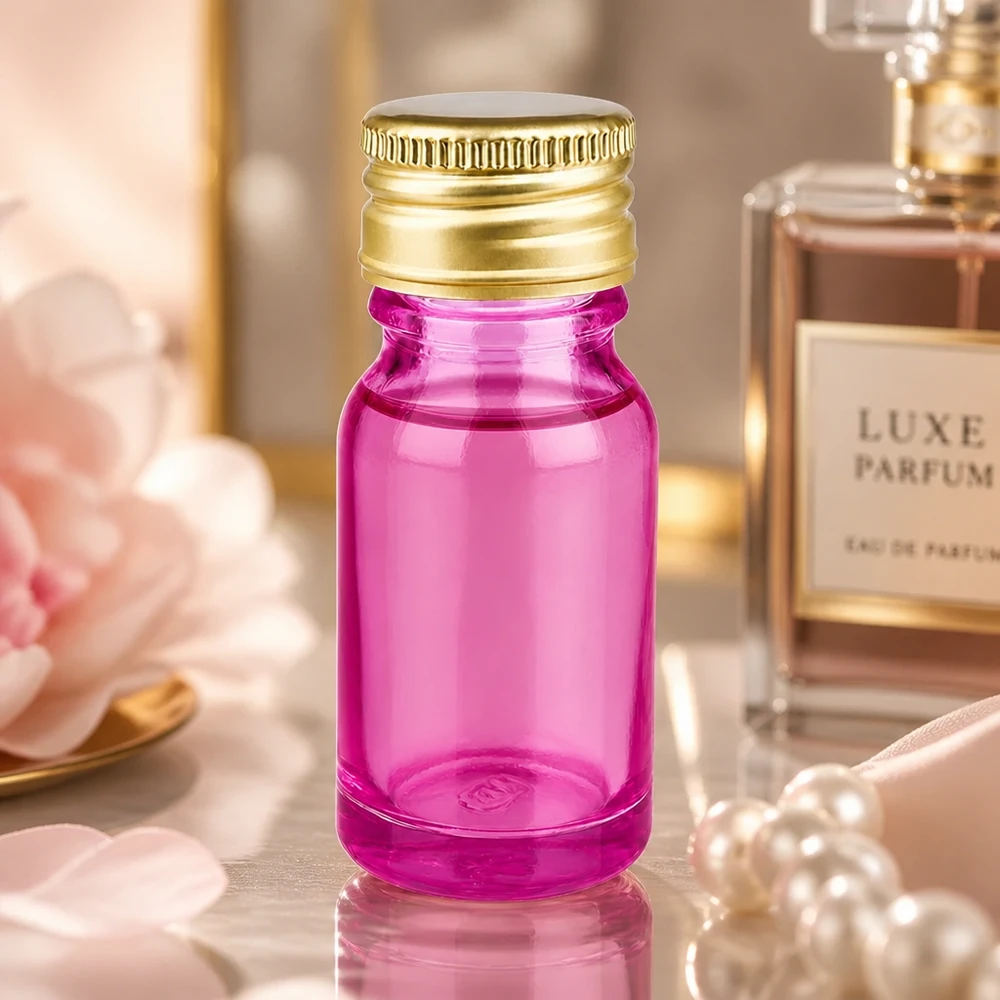 10ml Flasche 11mm Schraubverschluss Alu-Gold Standard PurpleLine. UT18/10 Violette 10ml Glasflasche mit goldenem Schraubdeckel perfekt für Reisegrößen und Proben