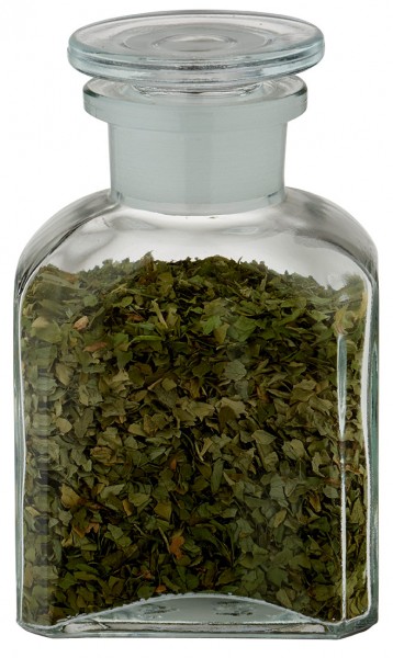 Gewürzglas Idee: Vierkant-Apothekerflasche 150 ml Weithals
