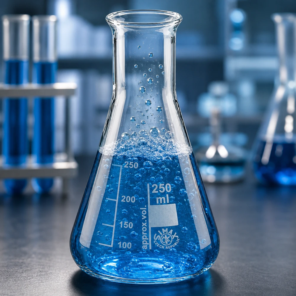 Wissenschaftlicher Messkolben 250ml Enghals aus robustem Laborglas für chemische Versuche