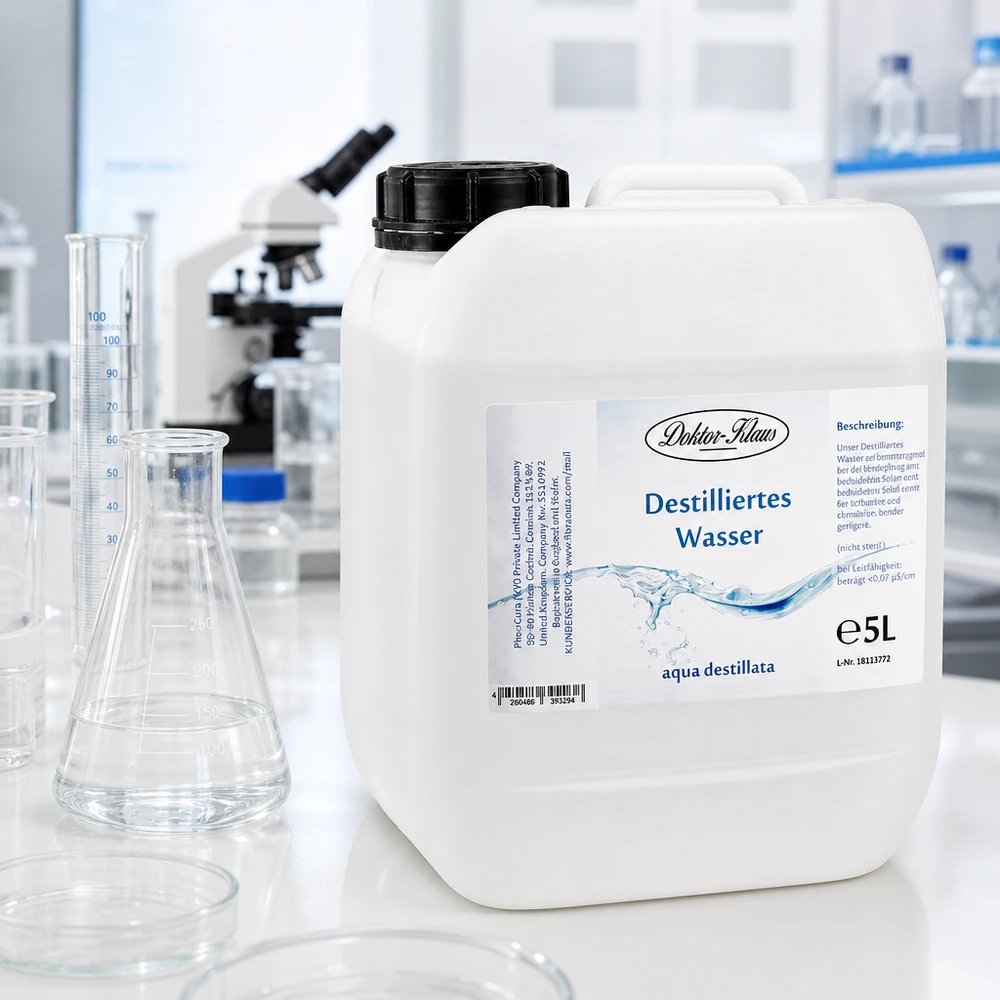 Doktor-Klaus destilliertes Wasser 5L für Dampfreiniger Klimaanlagen und technische Geräte in der Industrie