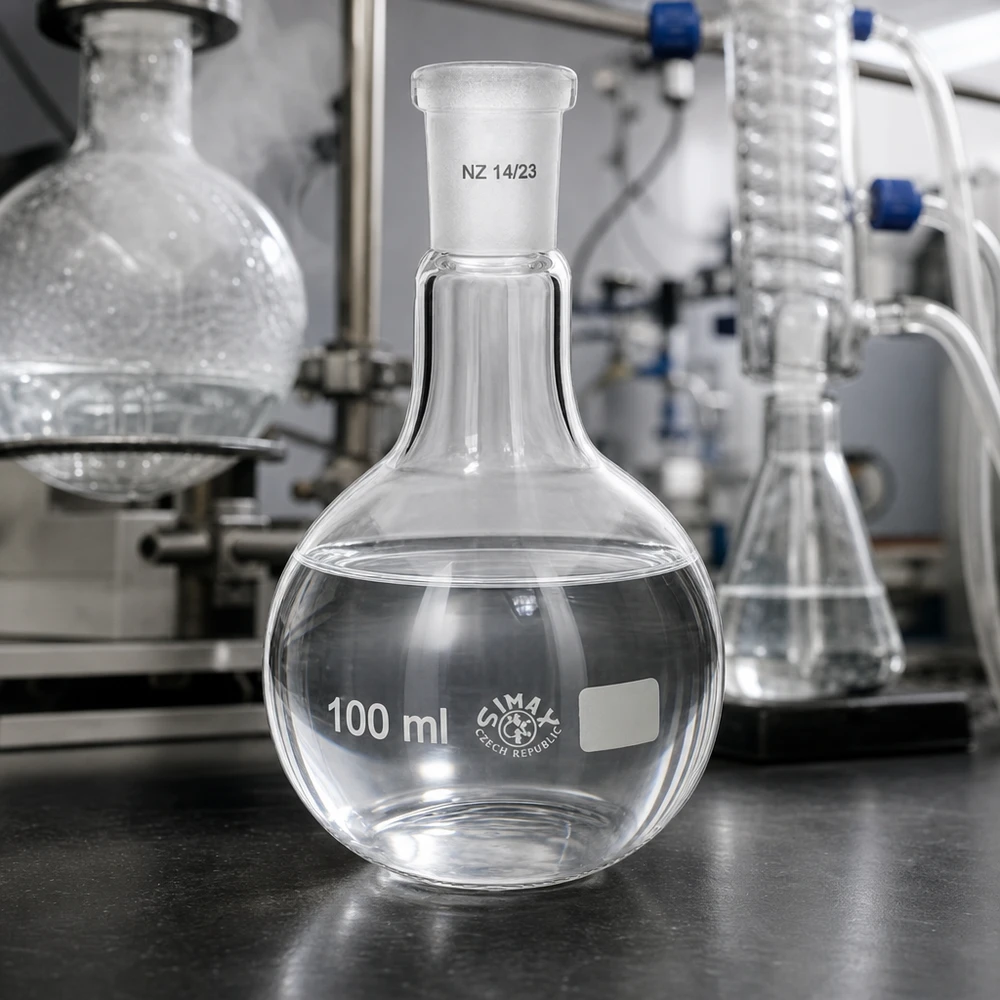 Stehkolben 100ml mit Normschliff (14/23) Hochwertige Glasapparatur 100ml mit konischem Schliff für organische Synthese