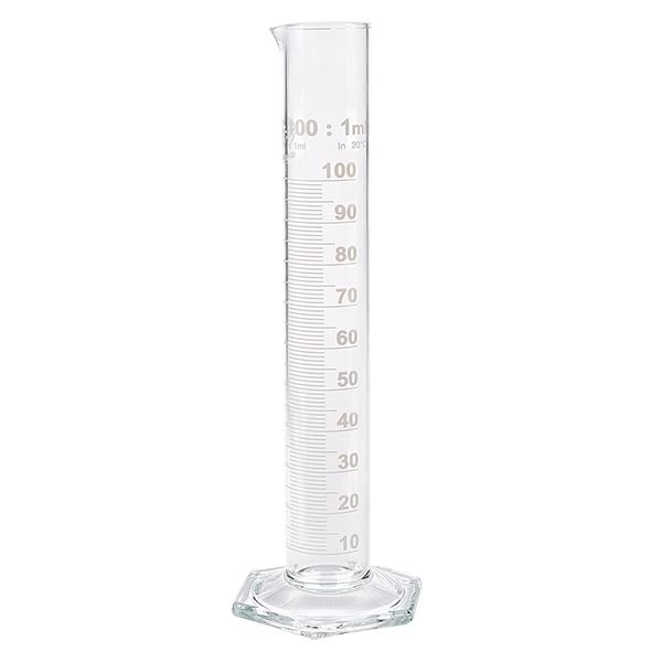 100ml Messzylinder HF aus Glas, weiße Skala