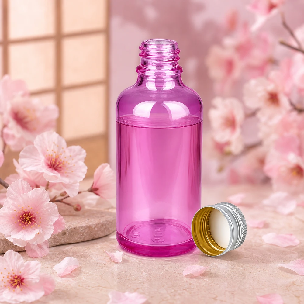 50ml Flasche 11mm Schraubverschluss Alu-Silberer Standard PurpleLine.UT18/50 50ml lila Glasflasche mit robustem Aluminiumverschluss silber für langlebige Aufbewahrung