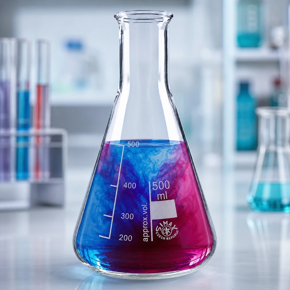 Erlenmeyerkolben 500ml Enghals Konischer 500ml Laborkolben mit engem Hals für sichere Chemikalienaufbewahrung und Mischung
