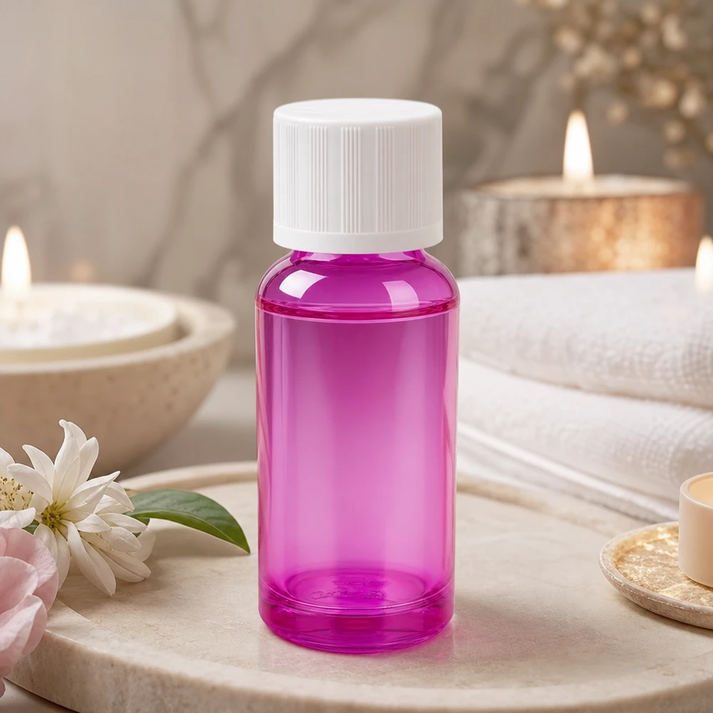 20ml Flasche 11mm Schraubverschluss weiß Standard Kindersicher PurpleLine UT18/20 Kleine 20ml Violettflasche mit Standardgewinde für präzise Dosierung von Seren und Konzentraten