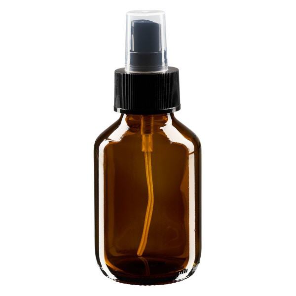 100ml Medizinflasche braun, Pumpzerstäuber schwarz ApoGlas