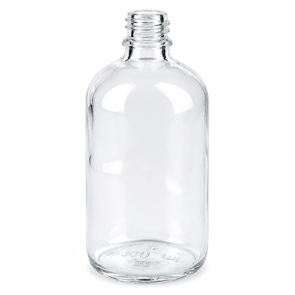 Transparente Medizinflasche ApoGlas 100ml aus robustem Glas für Labor und Apotheke