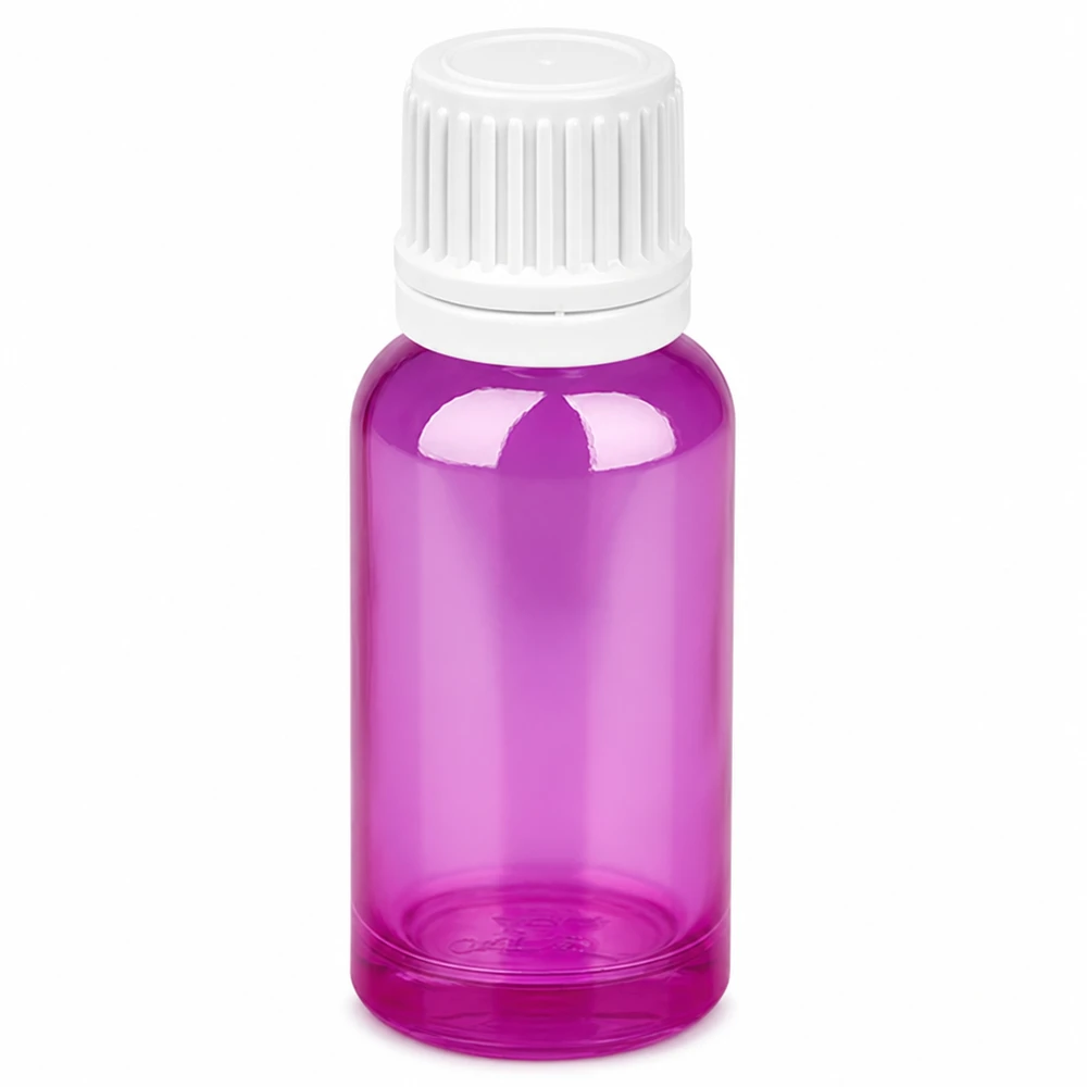 20ml Tropfflasche 0.7mm weiss Originalität Schraubverschlusserschluss PurpleLine UT18/20 Tropfflasche transparent lila 20ml ideal für ätherische Öle und Flüssigkeiten