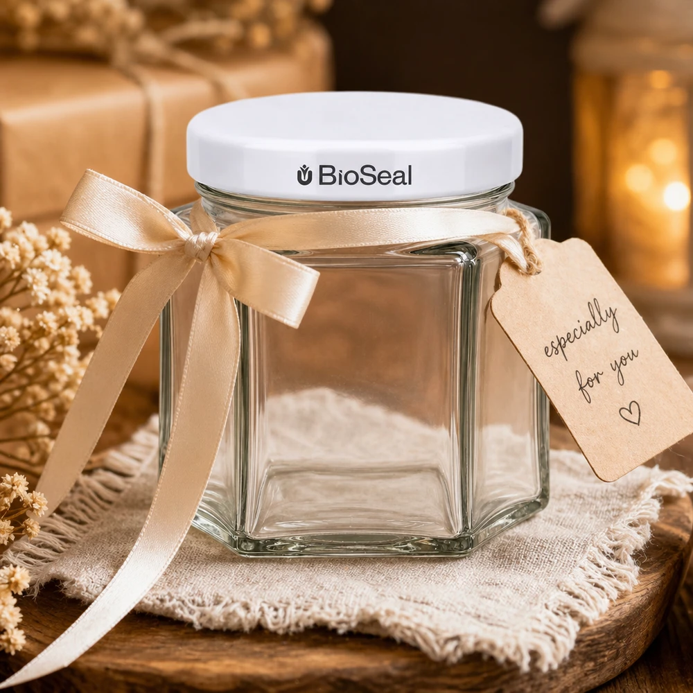 47ml Hexaglas mit BioSeal Deckel weiß UNiTWIST
