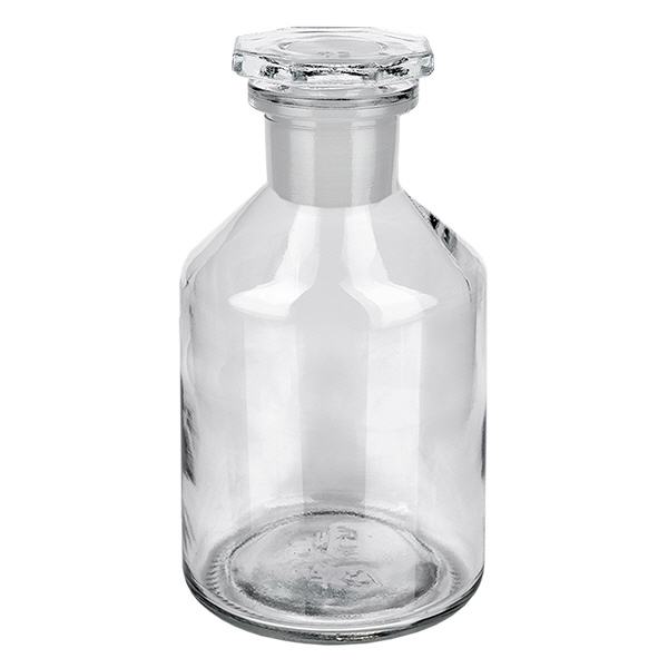 Steilbrustflasche 50ml klar Enghals Glasstopfen Transparente Laboraufbewahrungsflasche 50ml Enghals mit luftdichtem Glasstopfen