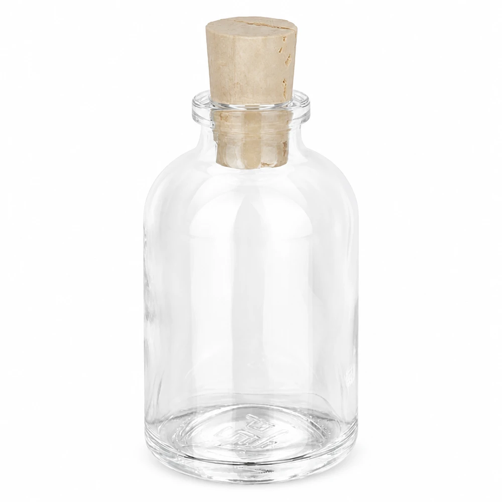 50ml Klarglasflasche mit Naturkorken ideal für Parfum Likör und Dekorationszwecke