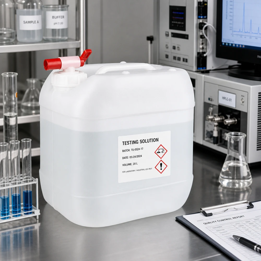 Kanister 15 Liter mit Auslaufhahn Lebensmittelechter 15 Liter Kanister mit Auslaufhahn zur Lagerung chemischer Prüflösungen