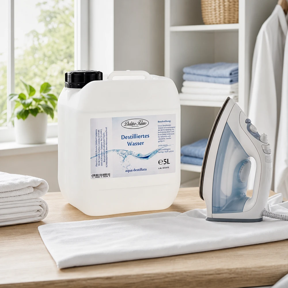 Destilliertes Wasser 5L Doktor-Klaus Destilliertes Wasser Doktor-Klaus 5 Liter Vorratspackung für regelmäßige Dampfbügeleisen Befüllung