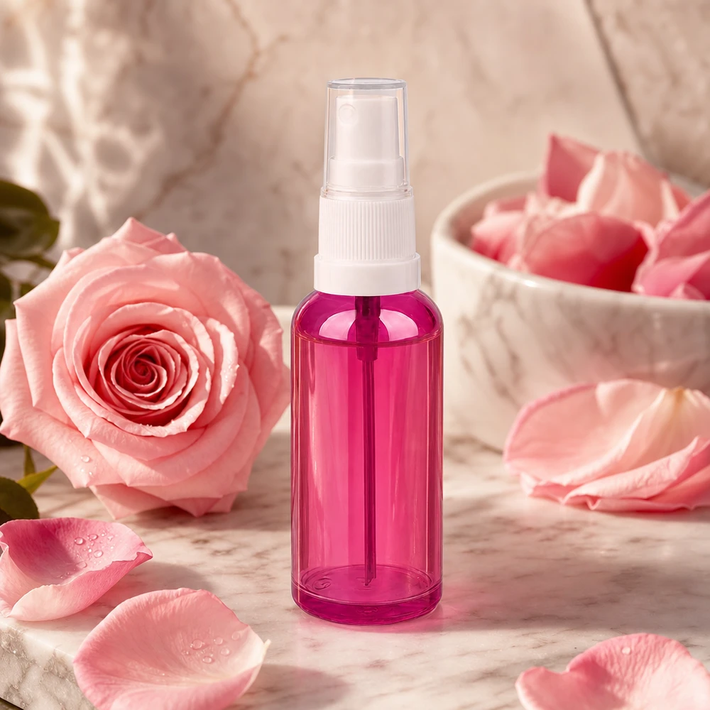 50ml Sprayflasche weiss/transparent Standard PurpleLine UT18/50 50ml Pumpsprühflasche transparent violett perfekt für selbstgemachte Gesichtswasser