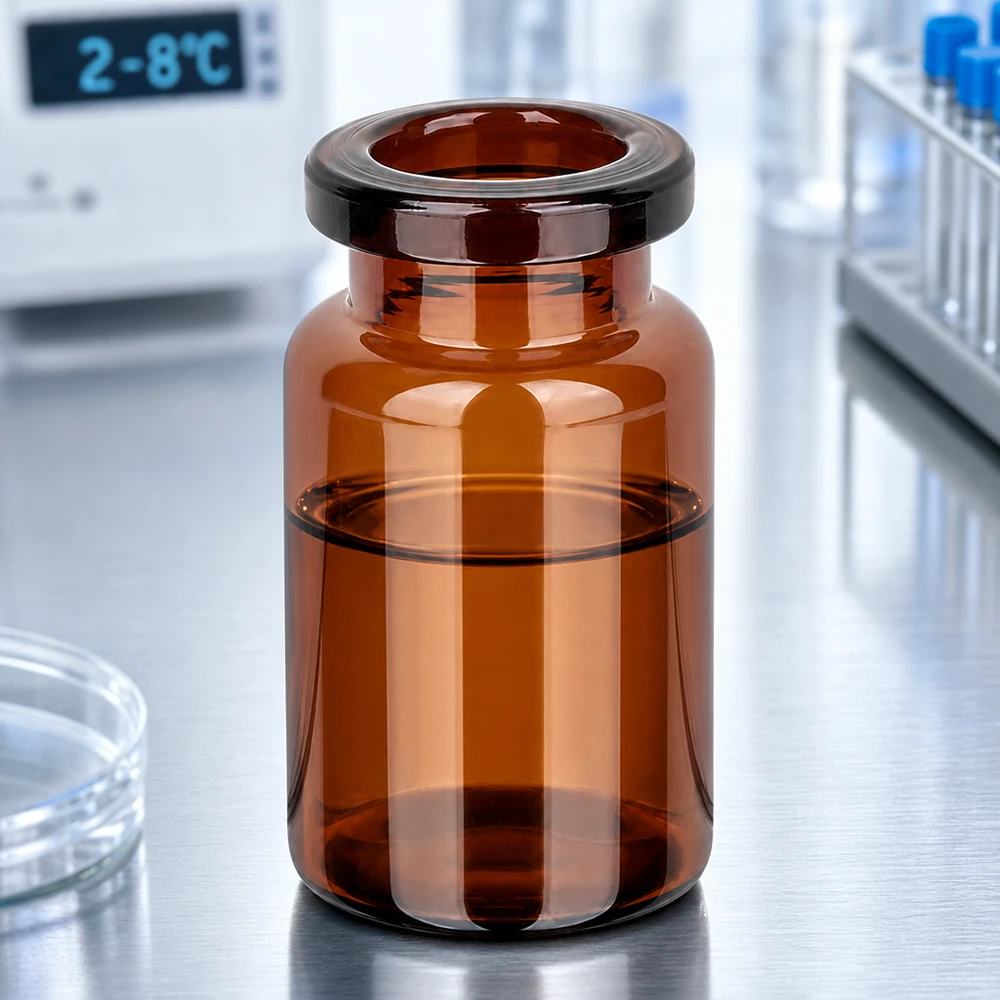 Injektionsflasche Braunglas 5ml Kompakte Injektionsflasche 5ml Typ III Braunglas mit Rollrand für Gummistopfen