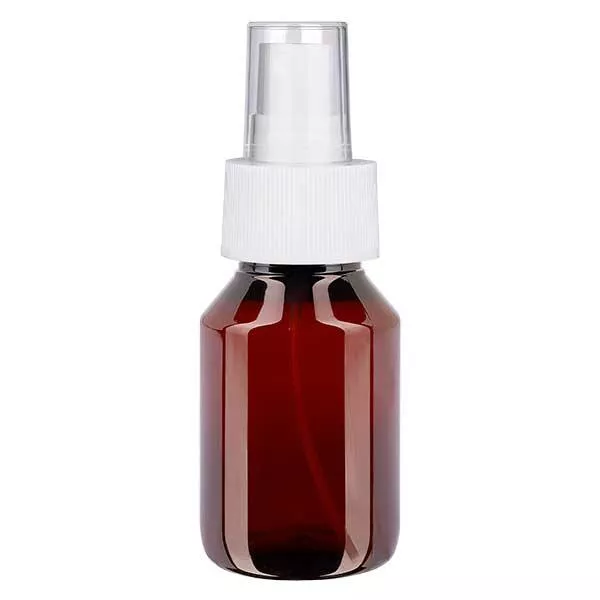 PET Flasche 50ml mit Zerstäuber weiß PET Flasche 50ml mit Zerstäuber weiß