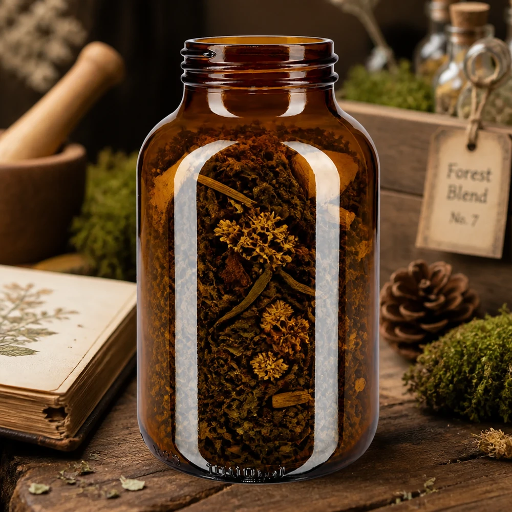 Premium Braunglas-Weithalsflasche 1000ml mit praktischer Öffnung für mühelose Reinigung