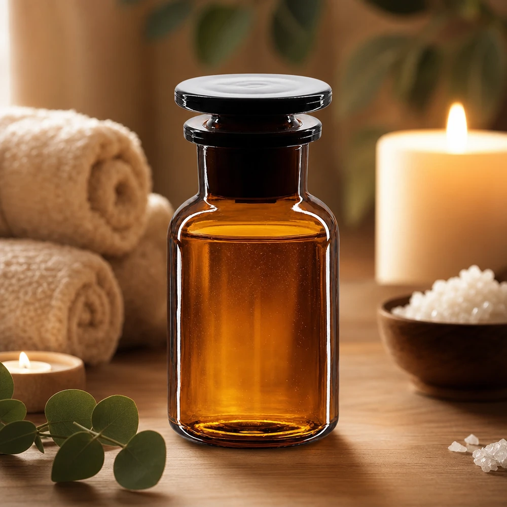 100ml Braunflasche Rundschulter Weithals für Massageöle Seren und Pflegeprodukte