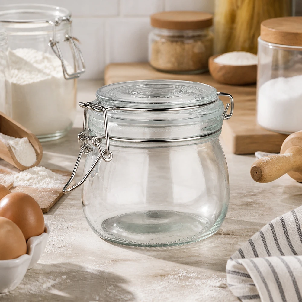 500ml Vorratsglas mit Silikonring und Bügelverschluss UNiTWIST Vielseitiges 500ml Vorratsglas mit Bügelverschluss perfekt für Mehl Zucker Gewürze und Backzutaten