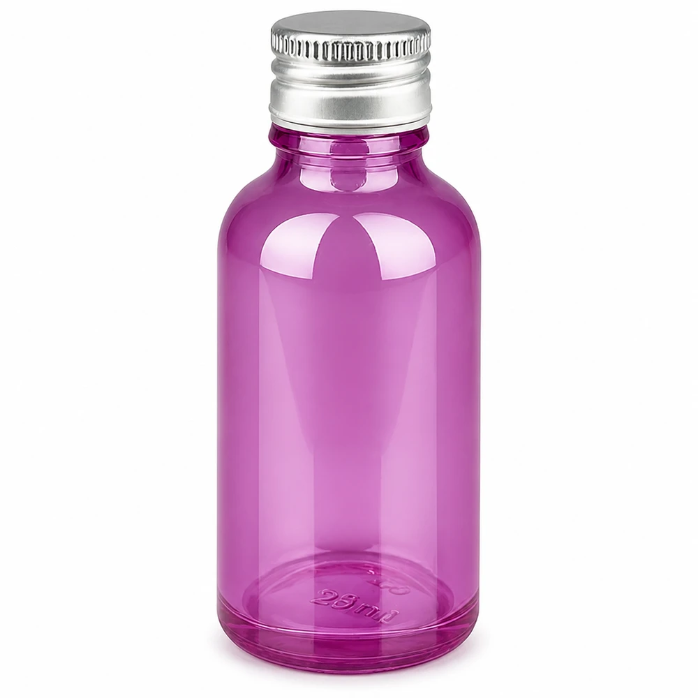 30ml Flasche 11mm Schraubverschluss Alu-Silberer Standard PurpleLine.UT18/30 30ml Flasche aus violettem Glas perfekt für Kosmetik und Aromatherapie